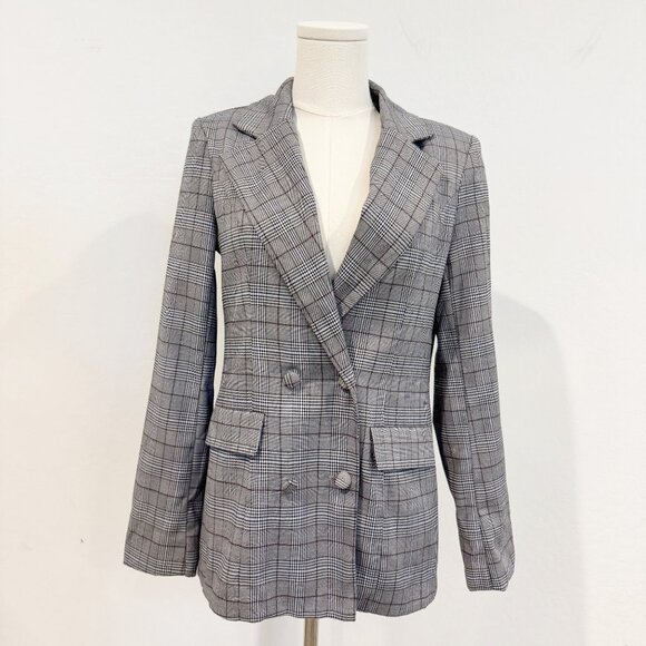 Majorelle Rhea Glen Plaid Double Breasted Blazer Jacket Contemporary Work Small - Picture 12 of 13